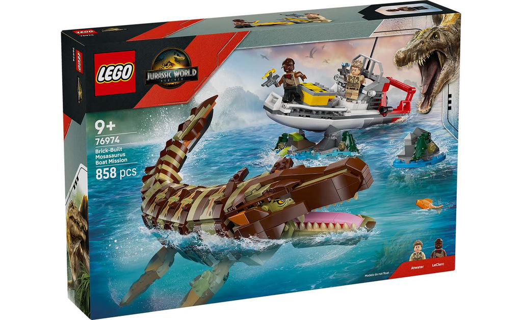 LEGO Jurassic World Brick-Built Mosasaurus Boat Mission | 76974